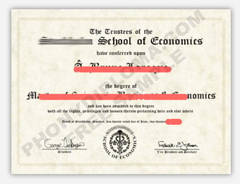 Stockholm School of Economics - Fake Diploma Sample from Sweden